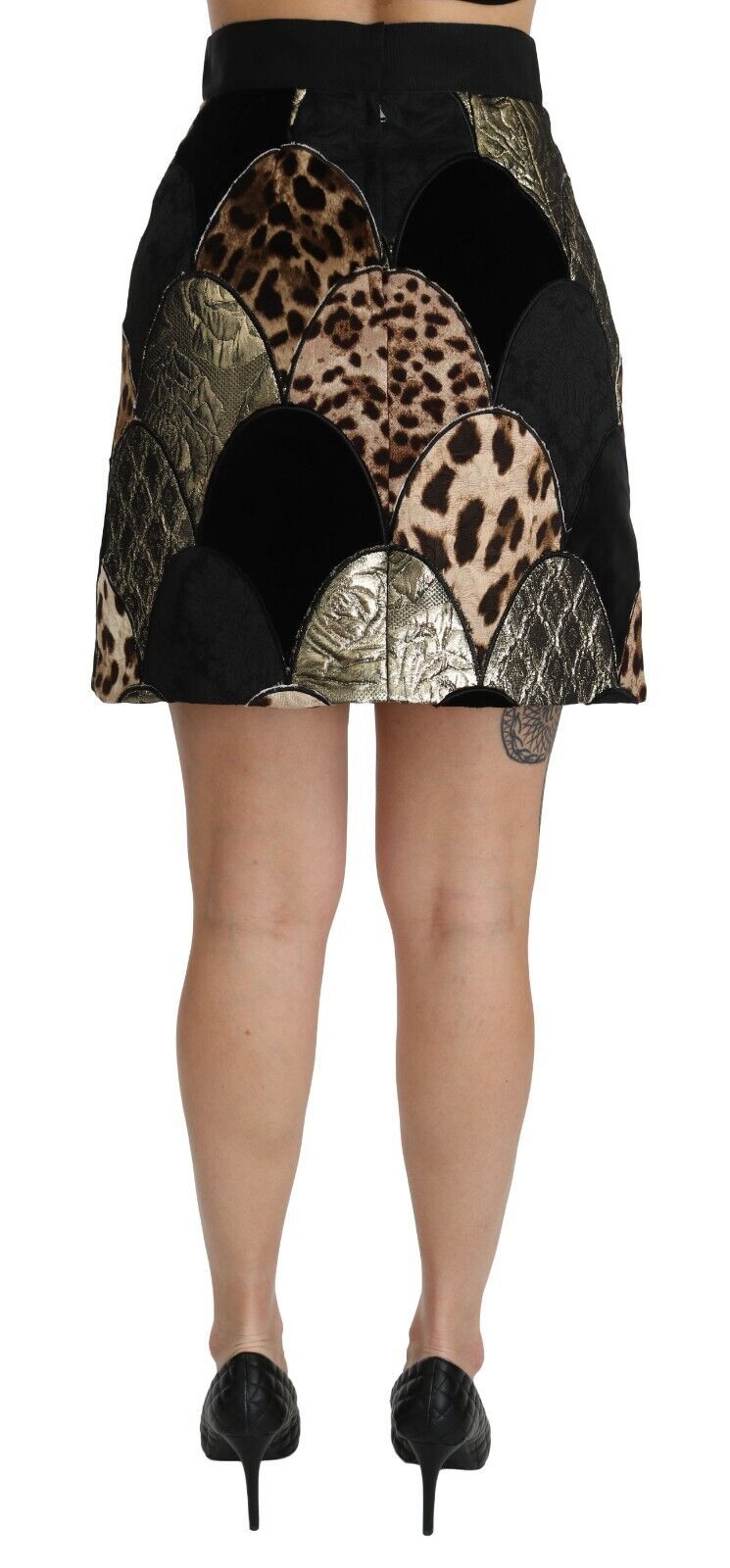 Dolce & Gabbana – Mehrfarbiger Minirock mit hoher Taille und Leopardenmuster