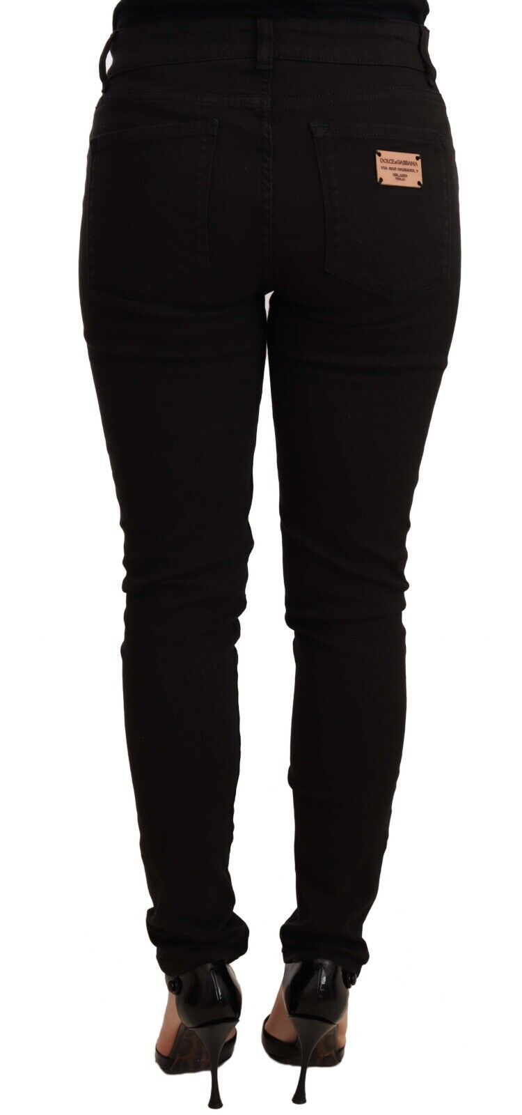 Dolce & Gabbana – Schwarze Slim Fit-Jeans aus Baumwollstretch