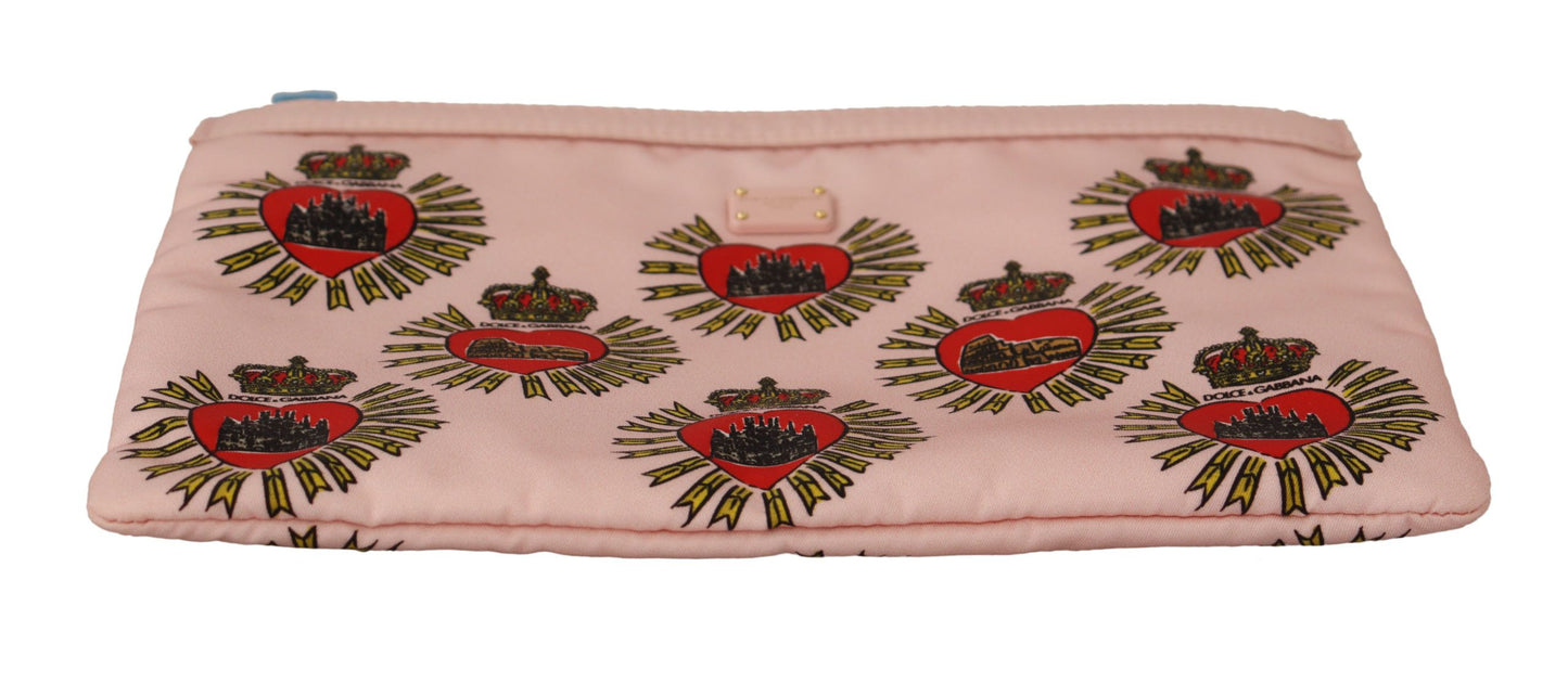 Dolce & Gabbana Clutch Pink D&G Logo Devotion Herz Kulturbeutel Geldbörse