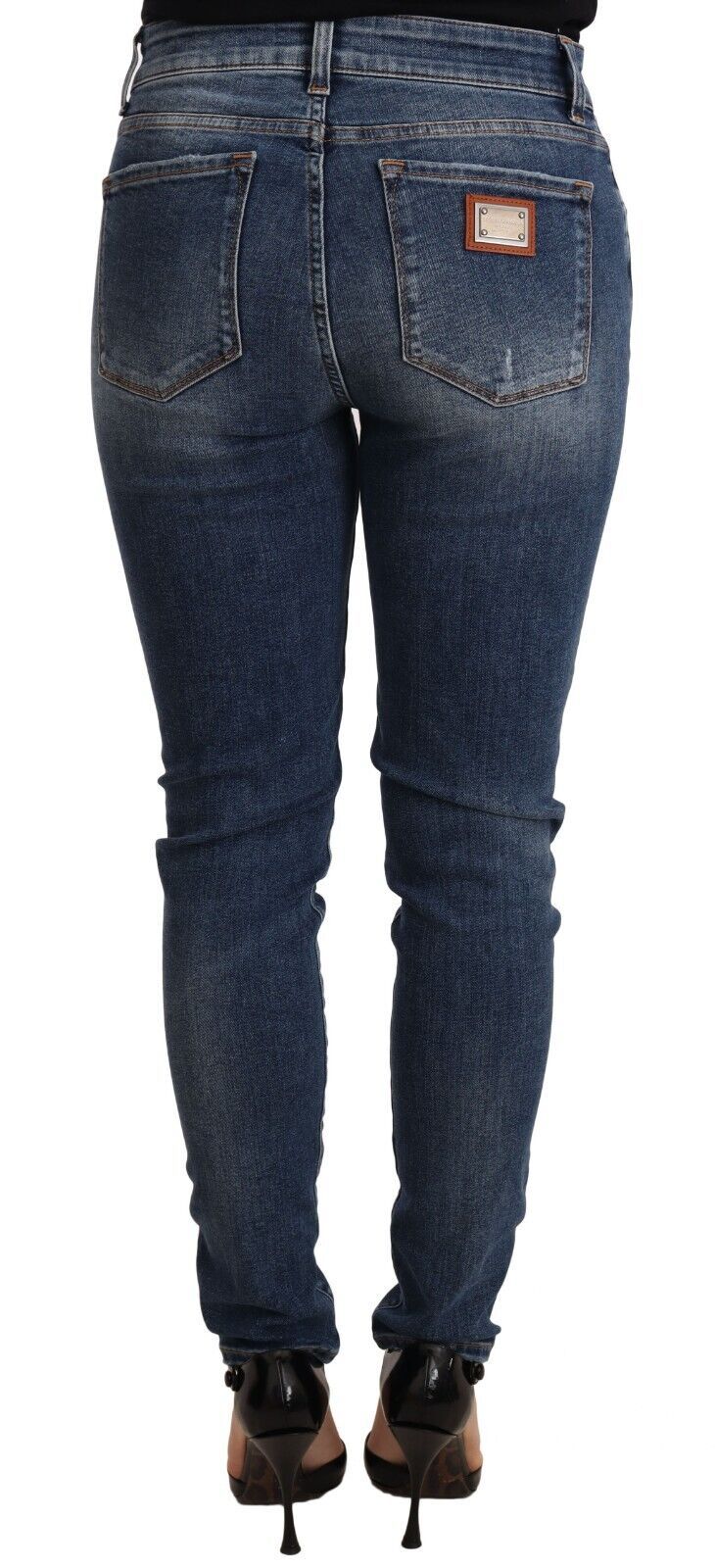Dolce & Gabbana – Skinny-Jeans aus Baumwollstretch in blauer Waschung