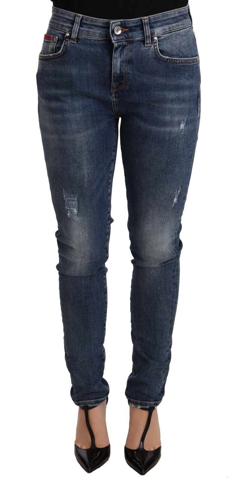 Dolce & Gabbana – Skinny-Jeans aus Baumwollstretch in blauer Waschung