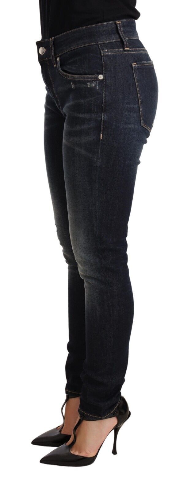 Dolce & Gabbana – Schmale Skinny-Jeans aus Baumwollstretch in blauer Waschung