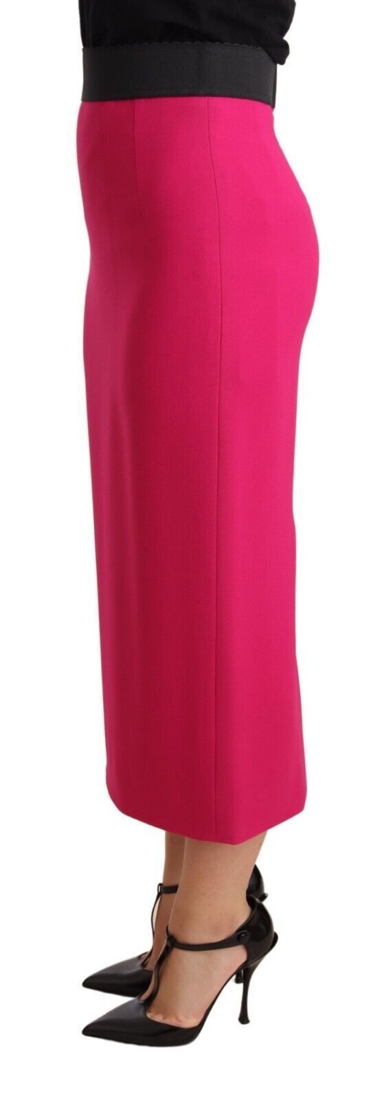 Dolce & Gabbana, Rosa, gerader Bleistiftrock mit hoher Taille und Stretch