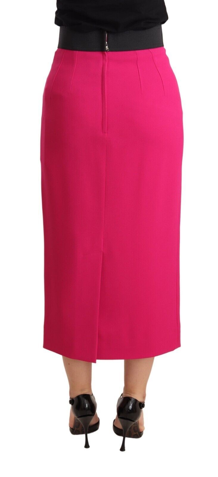 Dolce & Gabbana, Rosa, gerader Bleistiftrock mit hoher Taille und Stretch