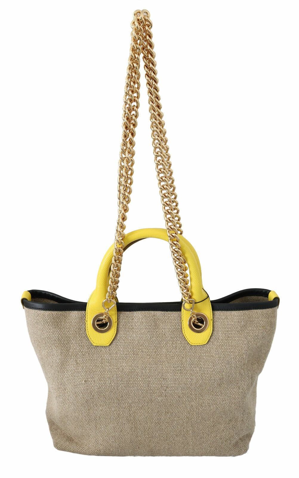 Dolce & Gabbana Beige Gold Kettenriemen Schultertasche Handtasche