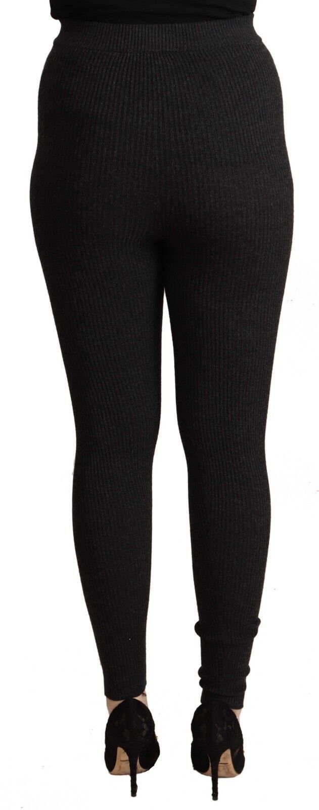 Dolce & Gabbana – Schwarze Strumpfhose aus Schurwolle mit Stretchbund