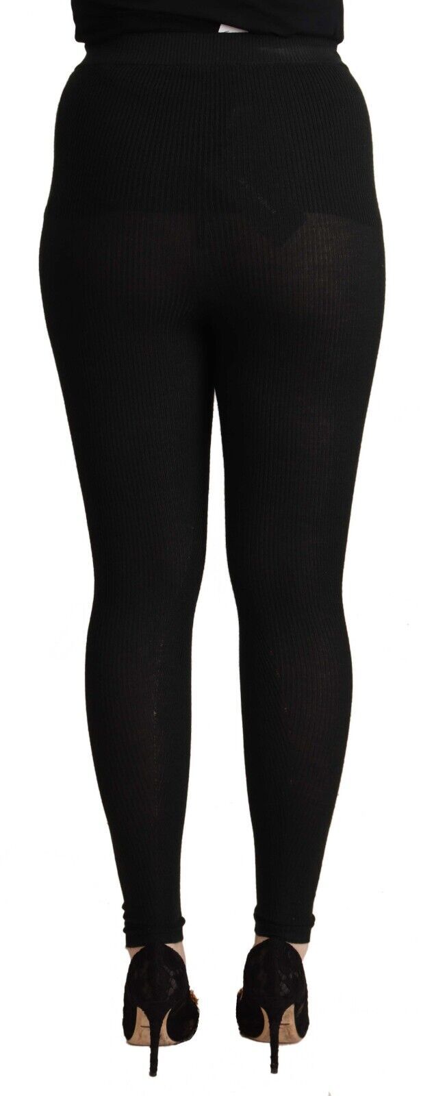 Dolce & Gabbana – Schwarze Strumpfhose aus Kaschmir mit Stretchbund