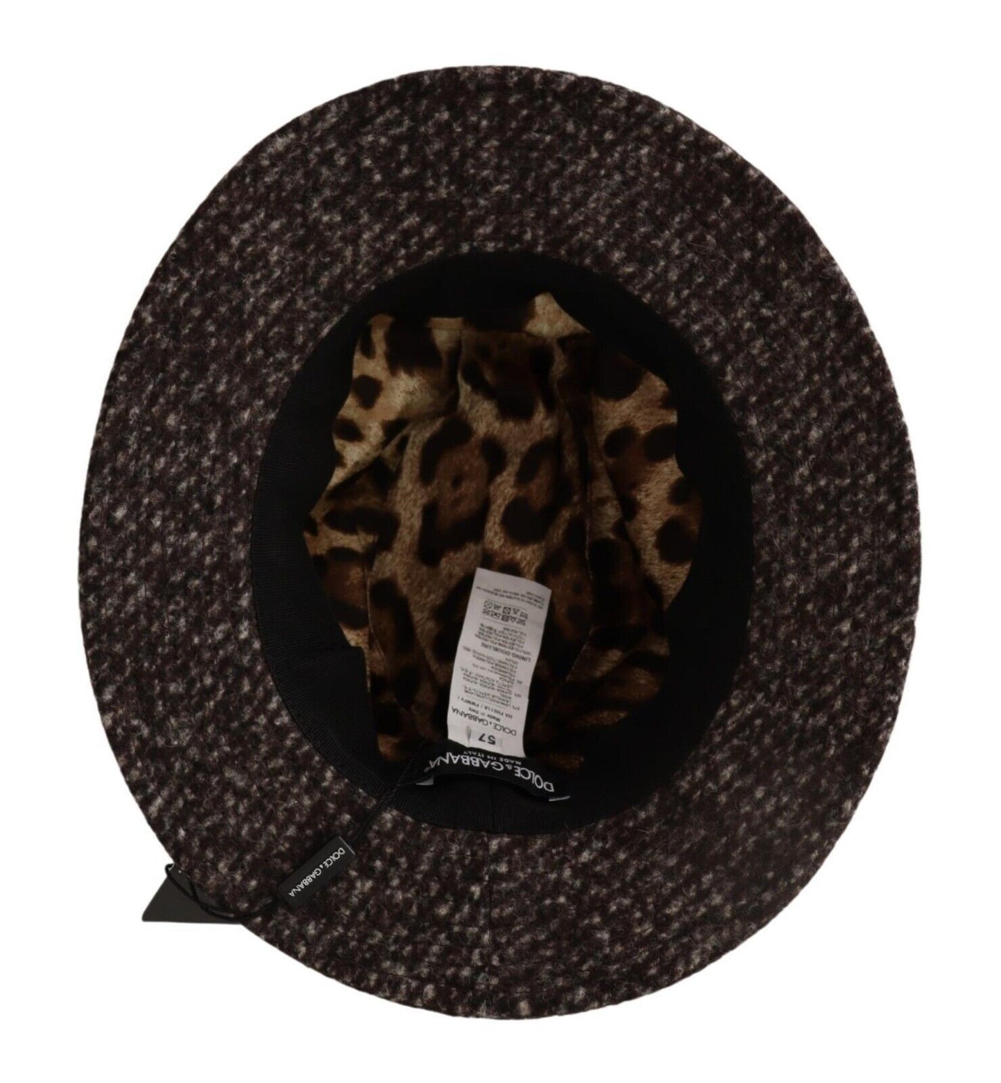 Dolce & Gabbana Grau melierter Hut aus strukturiertem Tweed