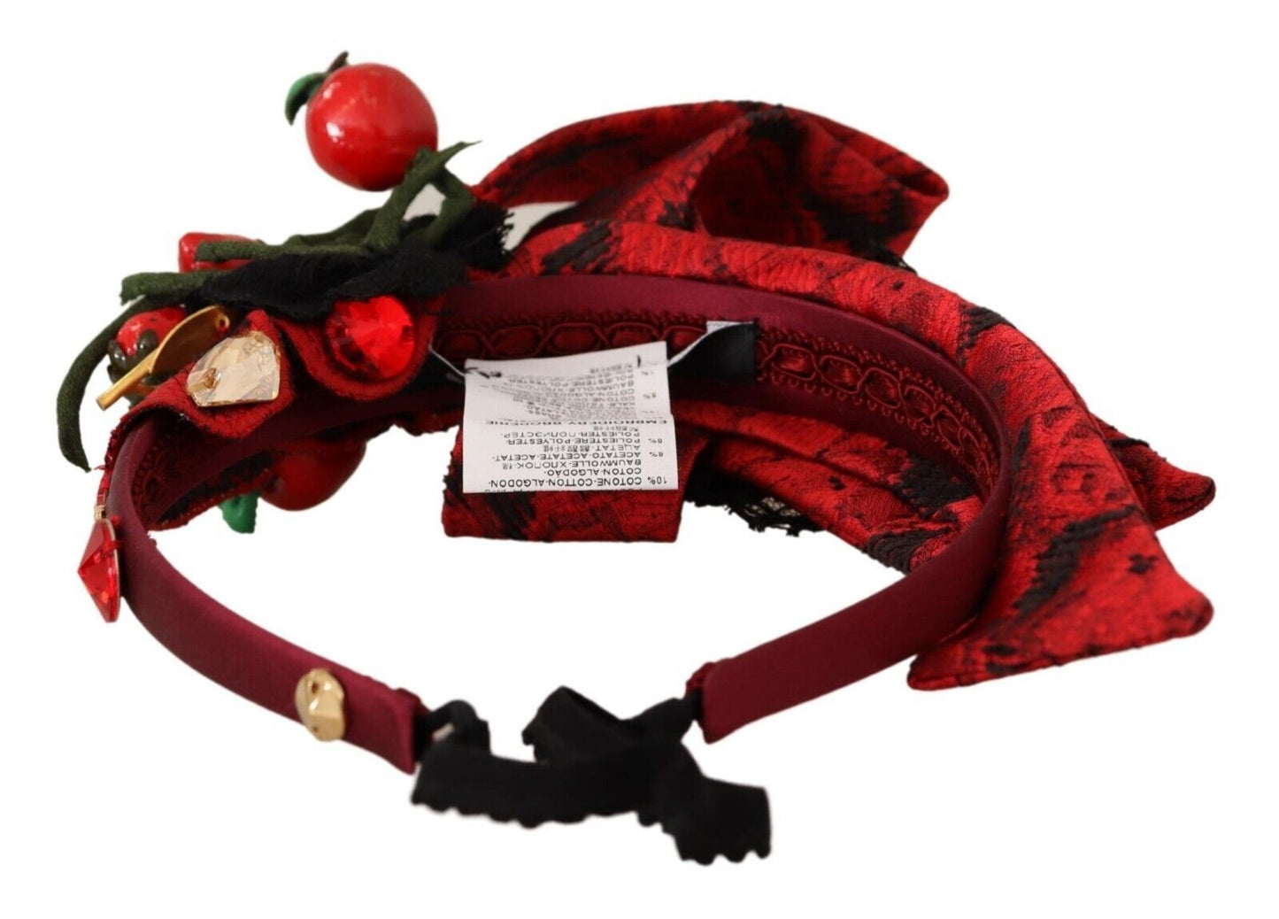 Dolce & Gabbana Rote Tiara Beerenfrucht Kristallschleife Haardiadem Stirnband