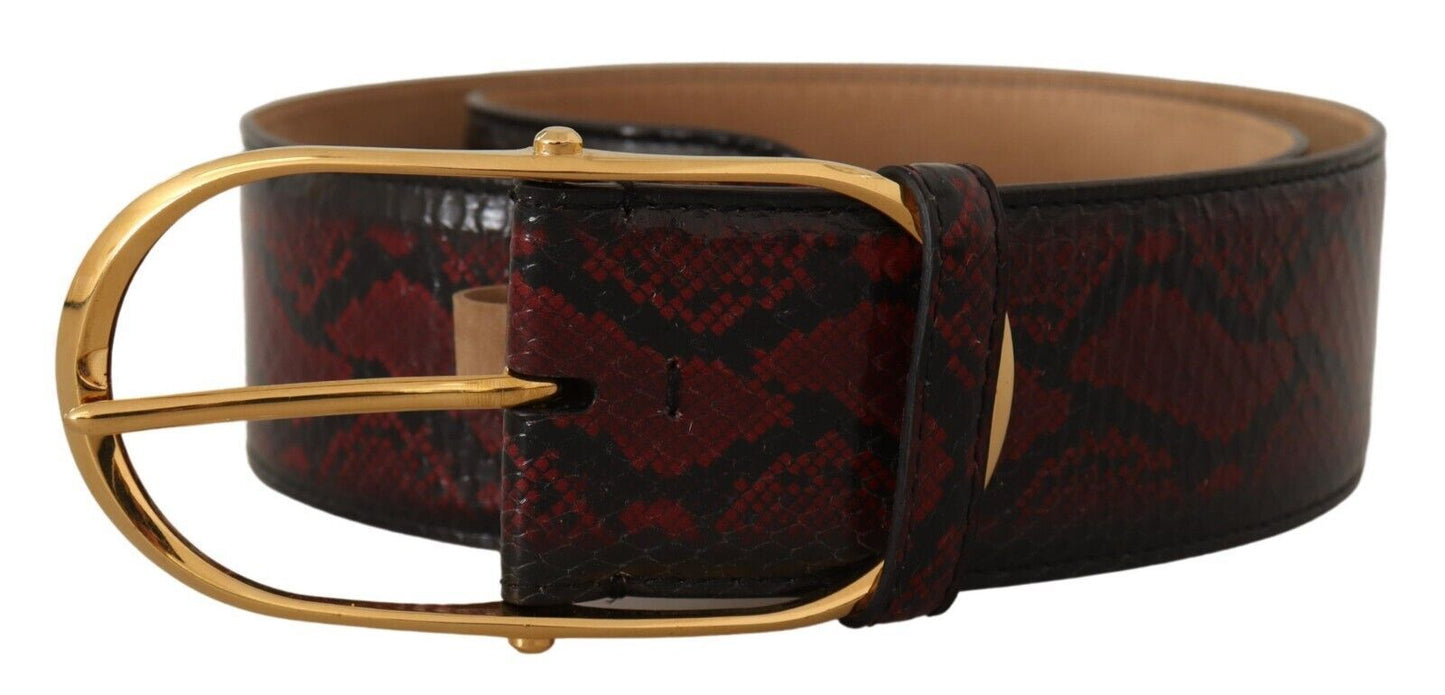 Dolce & Gabbana – Roter Gürtel aus exotischem Leder mit ovaler Schnalle und Gold