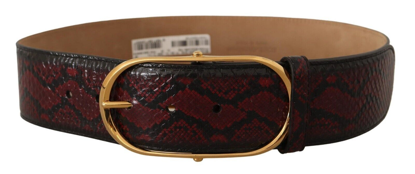 Dolce & Gabbana – Roter Gürtel aus exotischem Leder mit ovaler Schnalle und Gold
