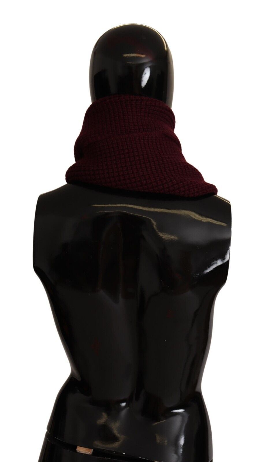 Dolce & Gabbana – Dunkelroter Kaschmir-Strickschal mit Logo