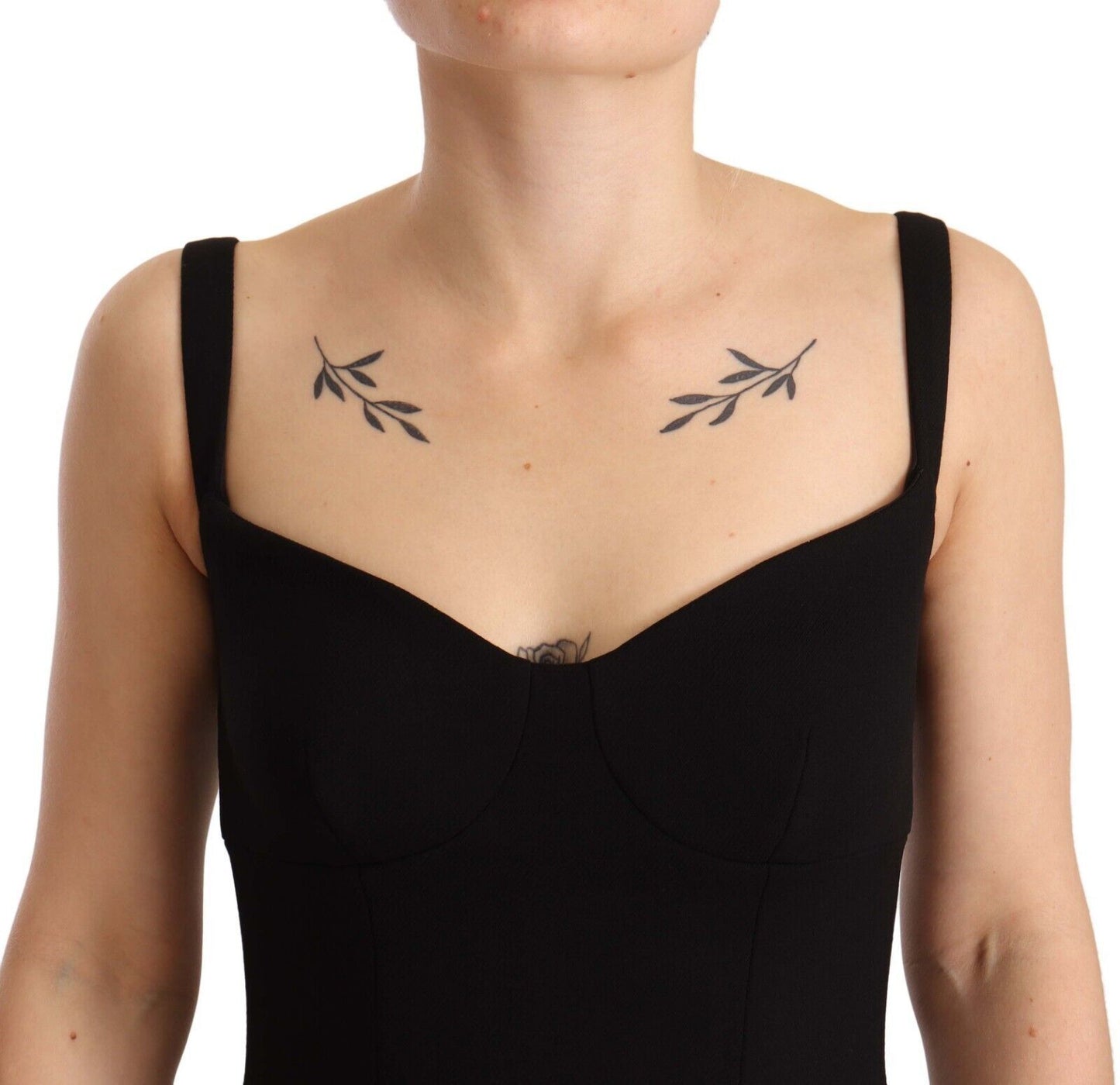 Dolce & Gabbana – Schwarzes, ausgestelltes Etuikleid aus Wollstretch