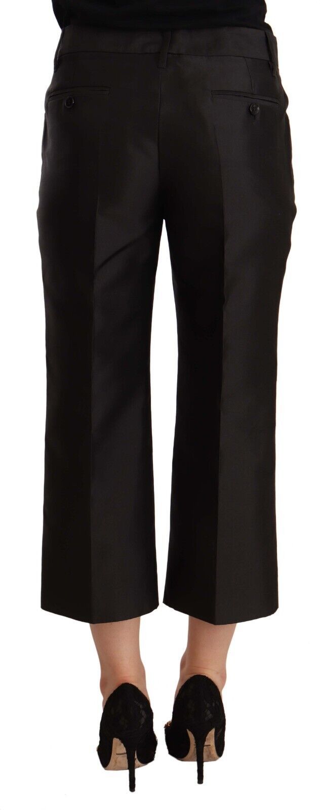 Dolce & Gabbana – Schwarze, ausgestellte, kurze Hose aus 100 % Seide
