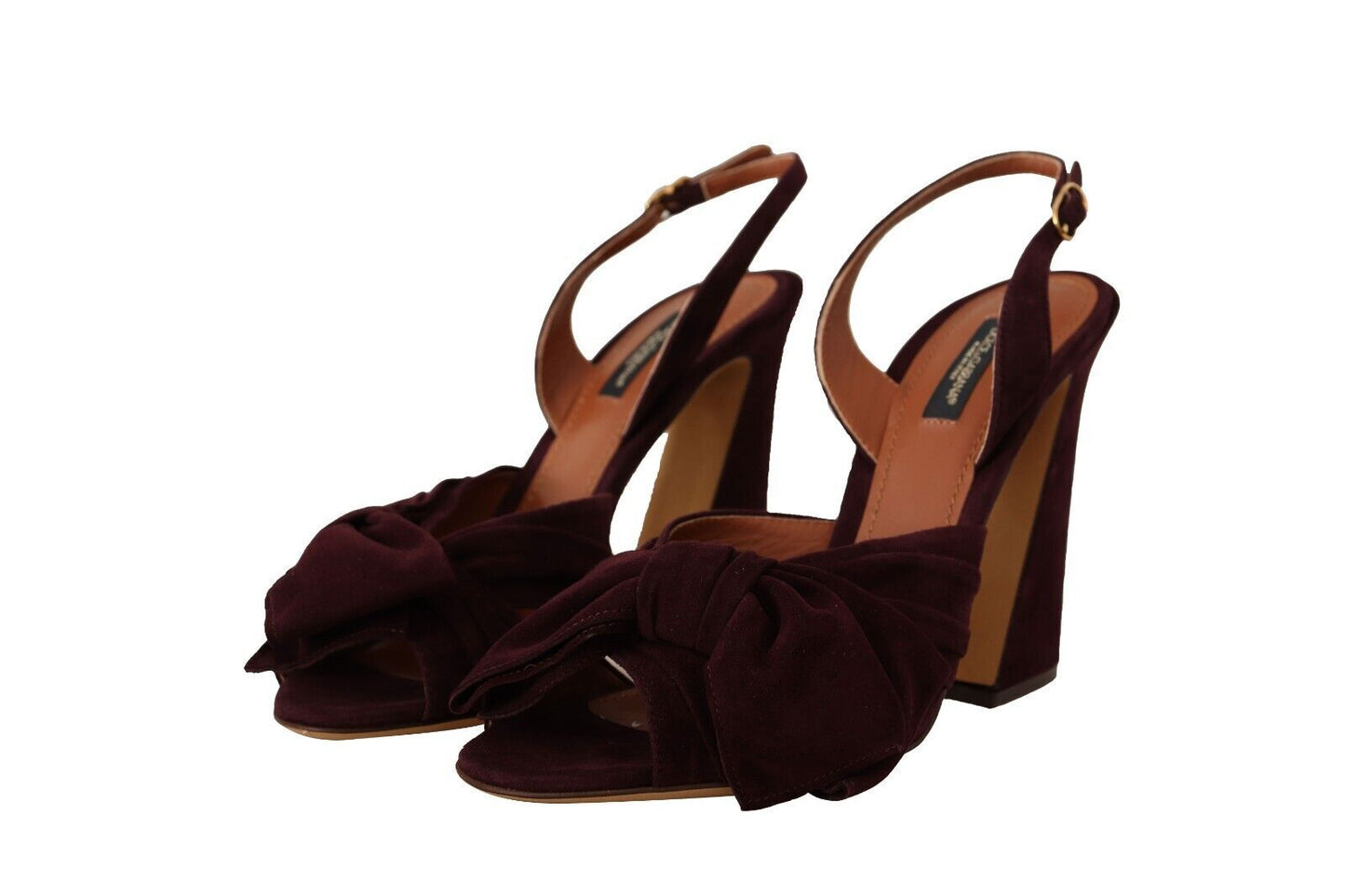 Dolce & Gabbana Dunkelviolette Wildleder-Sandalen mit Knöchelriemen