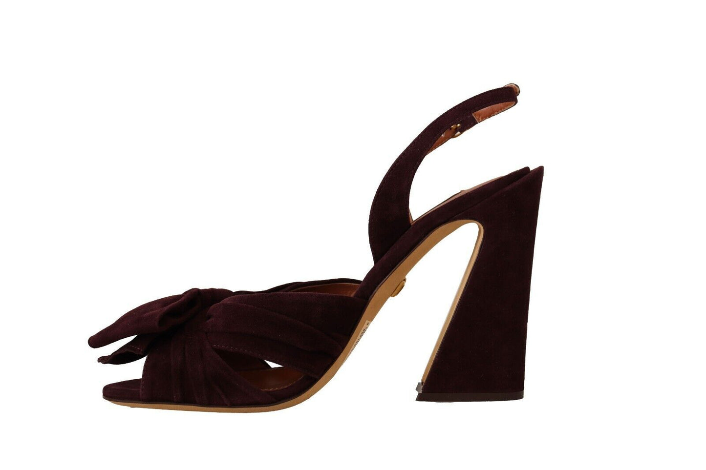 Dolce & Gabbana Dunkelviolette Wildleder-Sandalen mit Knöchelriemen