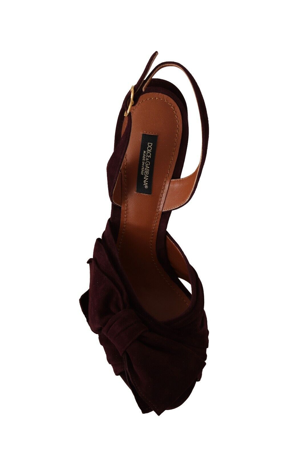 Dolce & Gabbana Dunkelviolette Wildleder-Sandalen mit Knöchelriemen