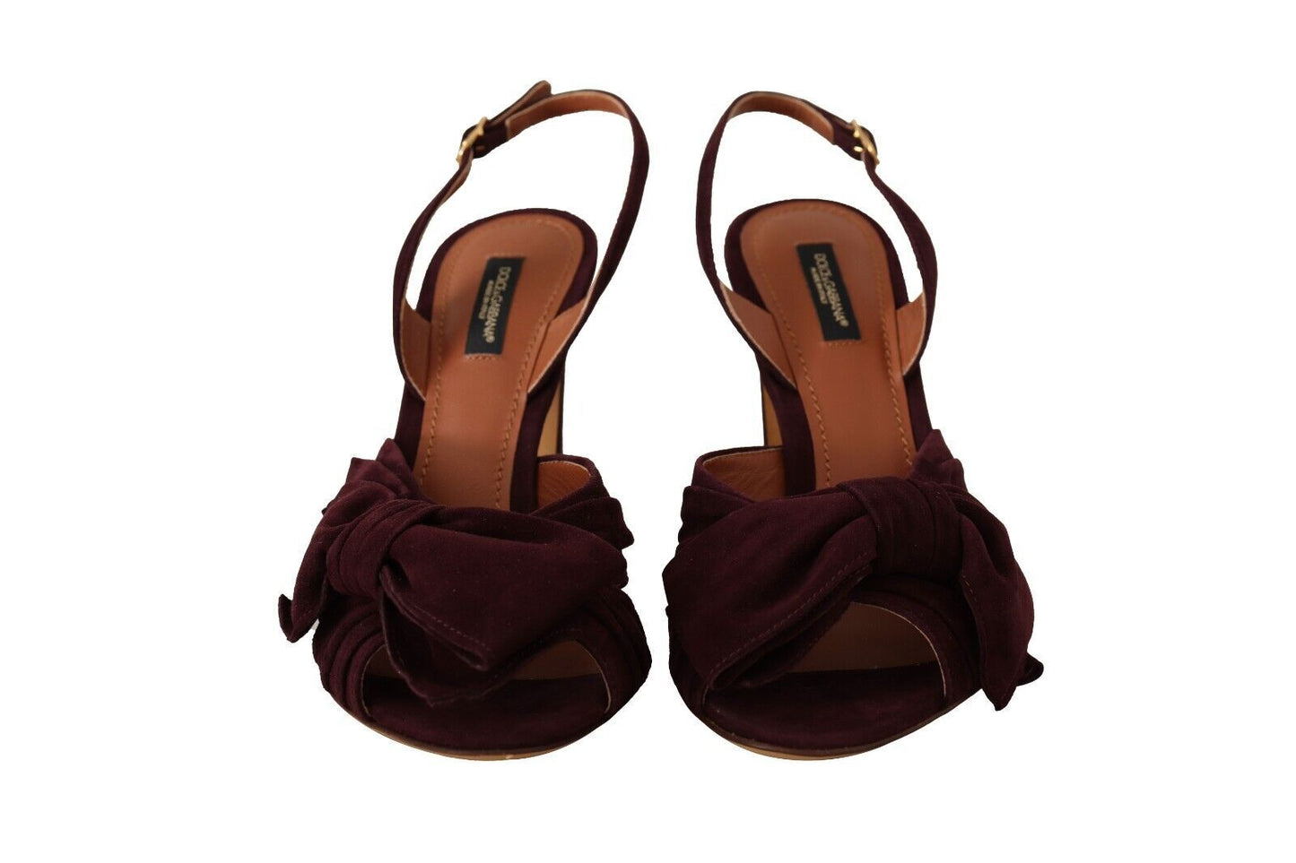 Dolce & Gabbana Dunkelviolette Wildleder-Sandalen mit Knöchelriemen