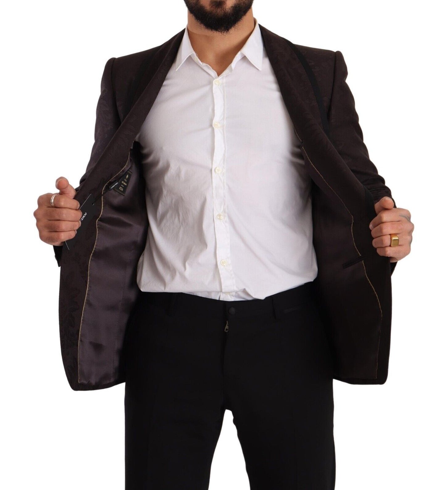 Dolce & Gabbana Lila Jacquard Einreihiger SICILIA Blazer
