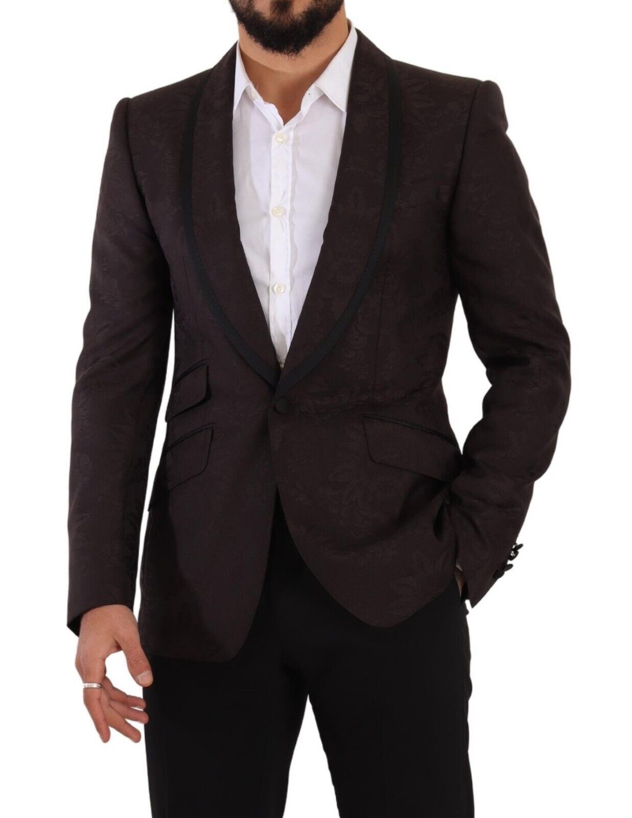 Dolce & Gabbana Lila Jacquard Einreihiger SICILIA Blazer