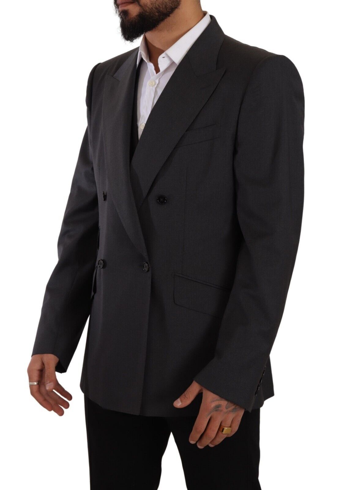 Dolce & Gabbana Grauer zweireihiger 2-teiliger SICILIA-Blazer