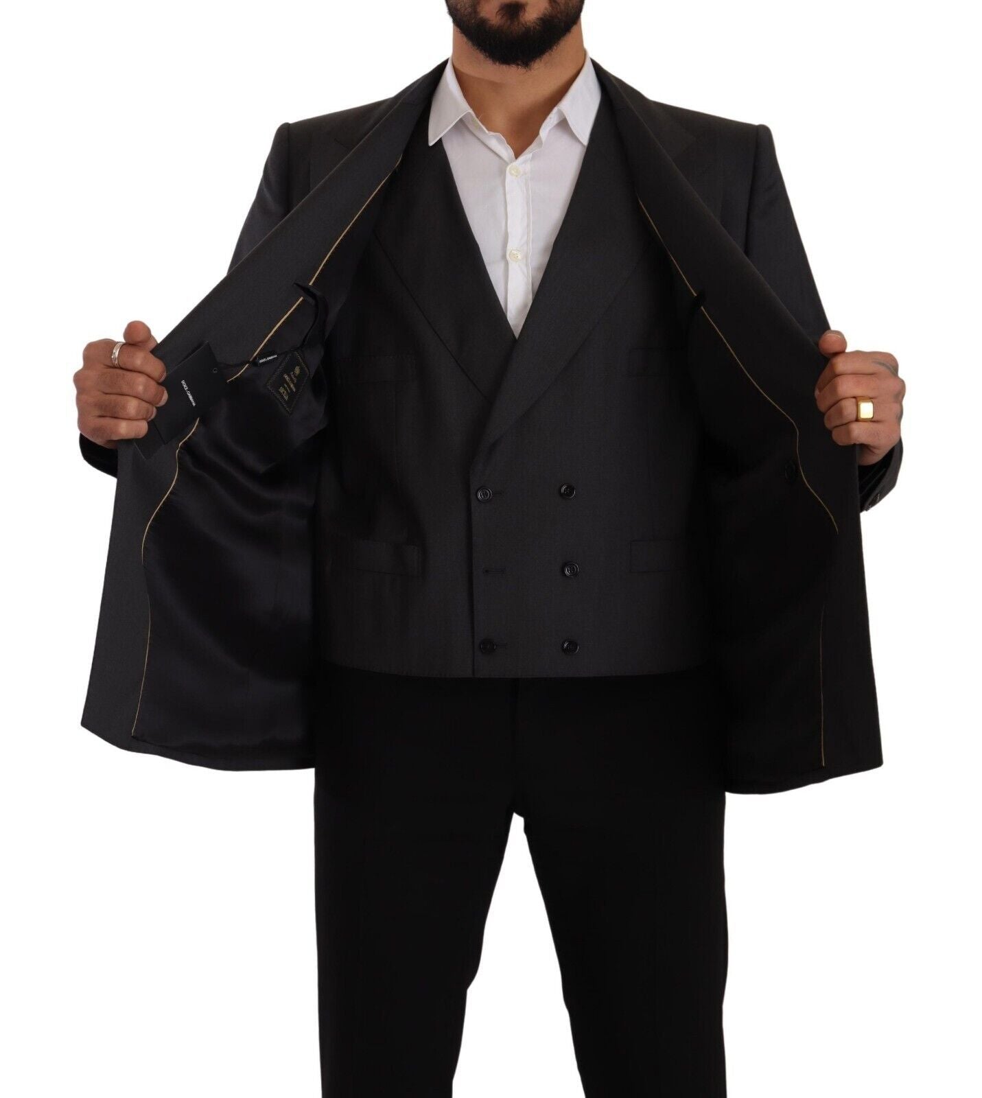 Dolce & Gabbana Grauer zweireihiger 2-teiliger SICILIA-Blazer