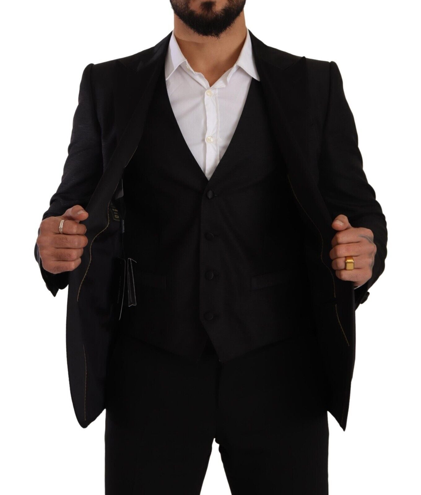 Dolce & Gabbana – Schwarzer, schmal geschnittener, zweiteiliger SICILIA-Blazer