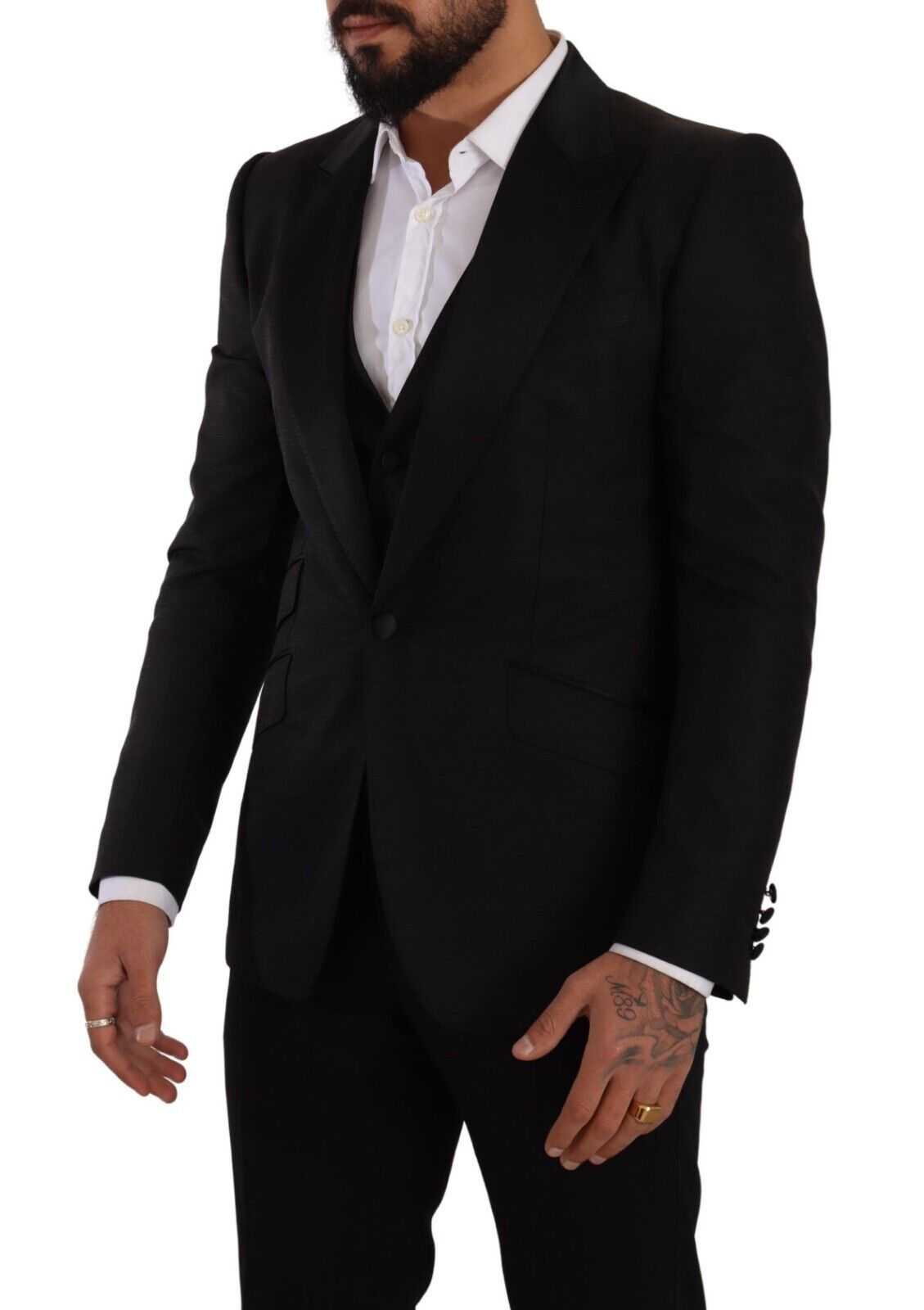 Dolce & Gabbana – Schwarzer, schmal geschnittener, zweiteiliger SICILIA-Blazer