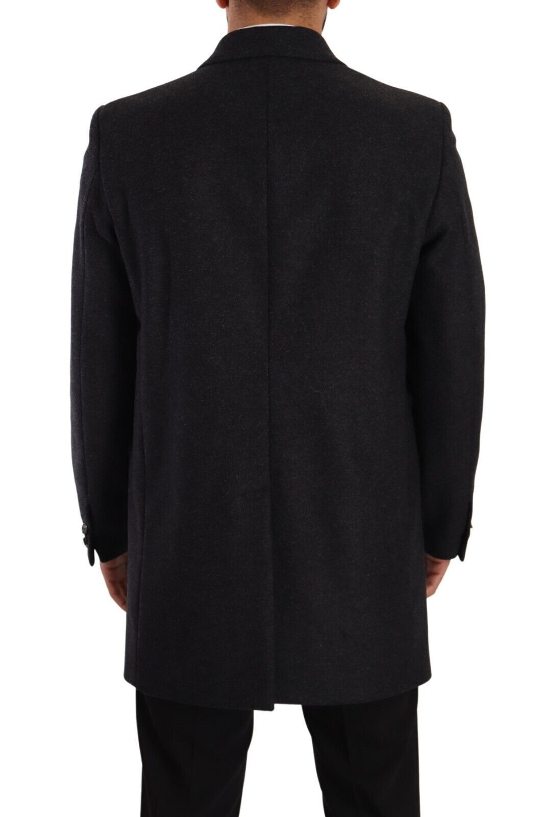 Dolce & Gabbana – Trenchcoat aus dunkelgrauer Wolle für Herren