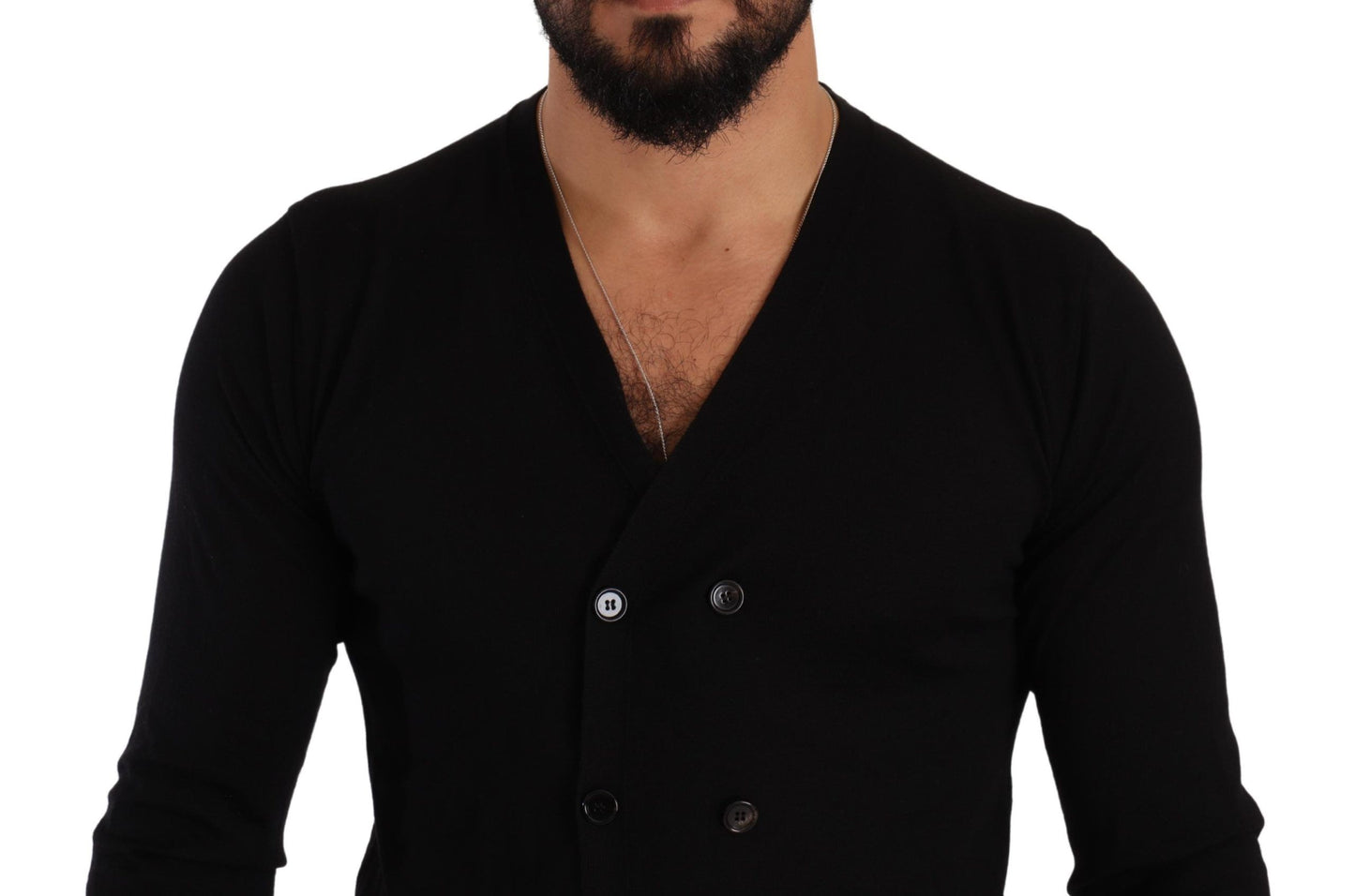 Dolce & Gabbana – Schwarzer Cardigan aus Kaschmir mit Knopfleiste
