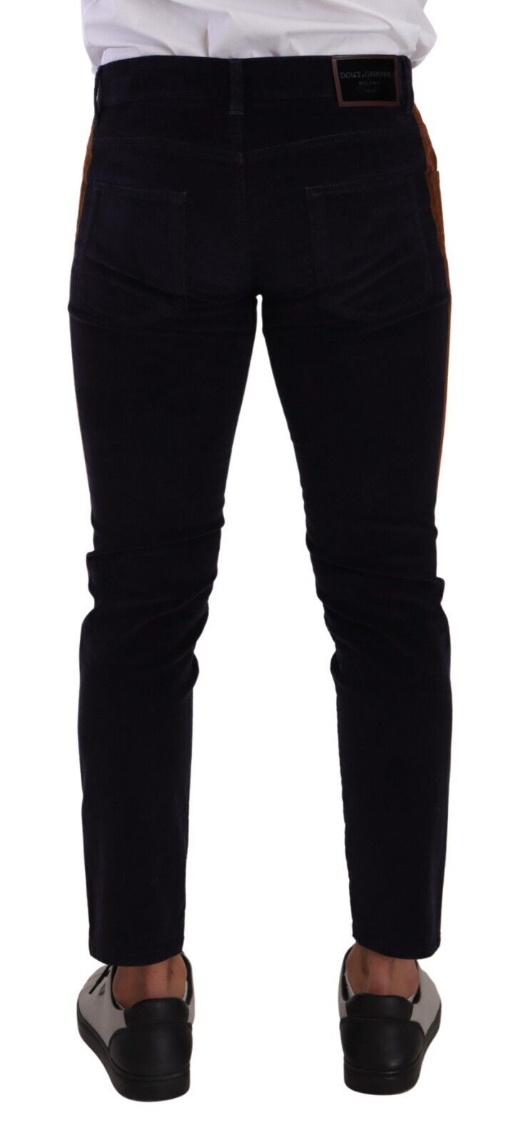 Dolce & Gabbana – Blaue Skinny-Cordjeans aus Baumwollstretch