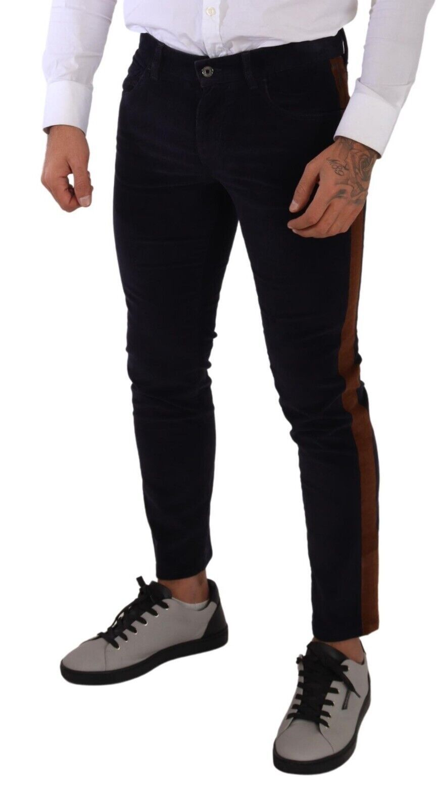 Dolce & Gabbana – Blaue Skinny-Cordjeans aus Baumwollstretch