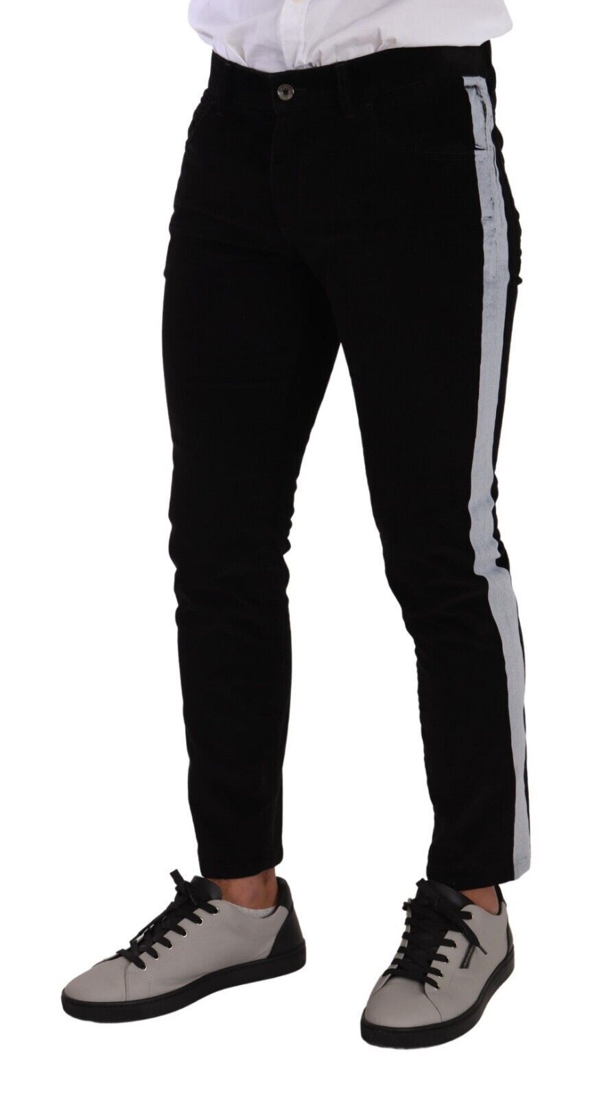 Dolce & Gabbana – Schwarze Skinny-Cordjeans aus Baumwollstretch