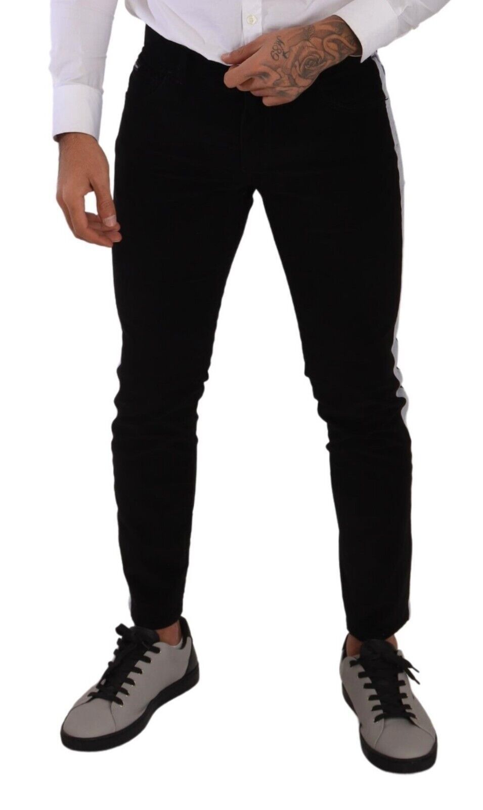 Dolce & Gabbana – Schwarze Skinny-Cordjeans aus Baumwollstretch