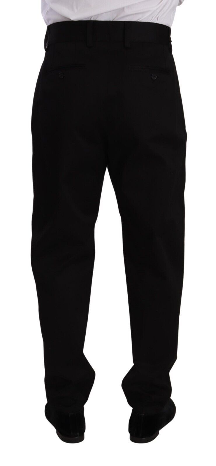 Dolce & Gabbana Schwarze Baumwollhose mit hoher Taille für Herren