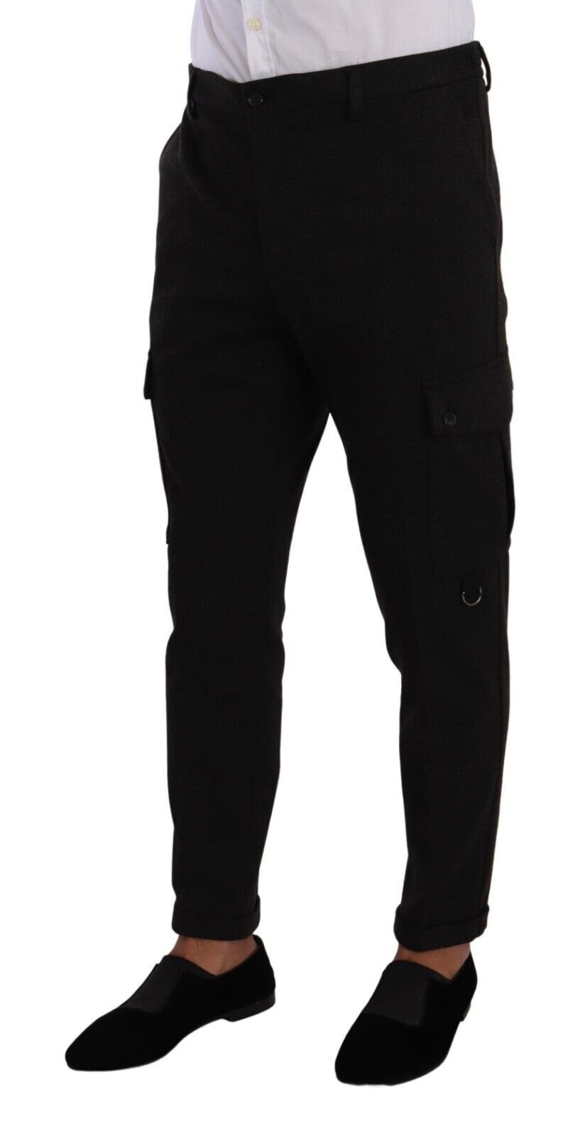 Dolce & Gabbana Schwarze Viskose-Cargo-Skinny-Hose für Herren