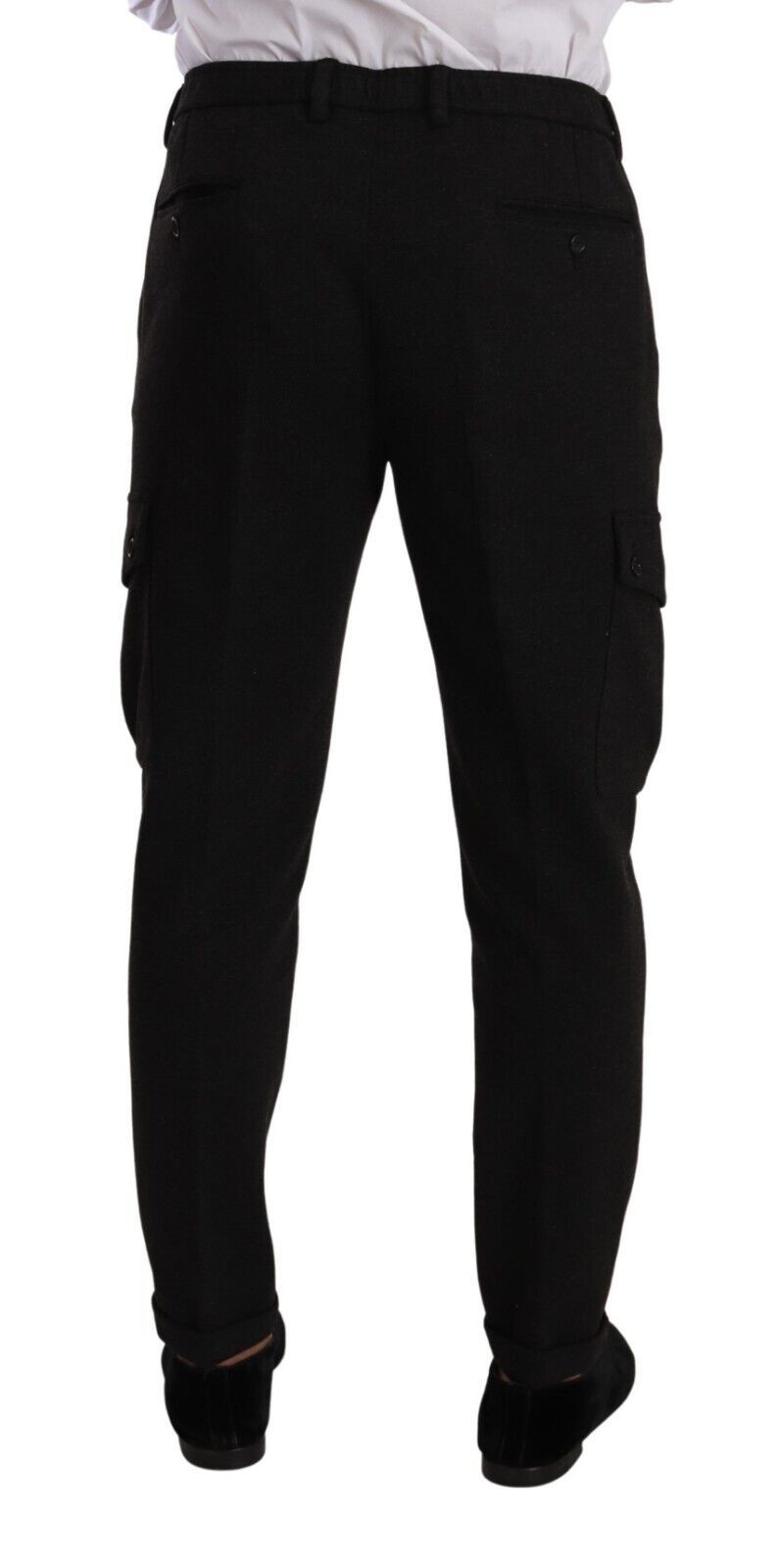 Dolce & Gabbana Schwarze Viskose-Cargo-Skinny-Hose für Herren