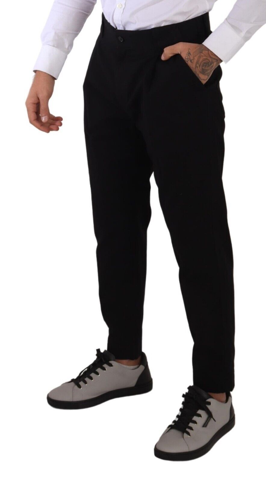 Dolce & Gabbana – Schwarze Chinohose aus Baumwollstretch