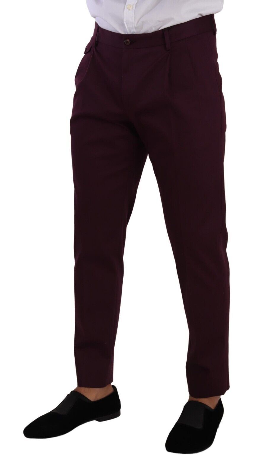 Dolce & Gabbana – Lilafarbene Chinohose aus Baumwolle mit schmalem Schnitt