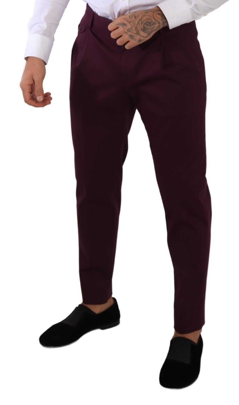 Dolce & Gabbana – Lilafarbene Chinohose aus Baumwolle mit schmalem Schnitt
