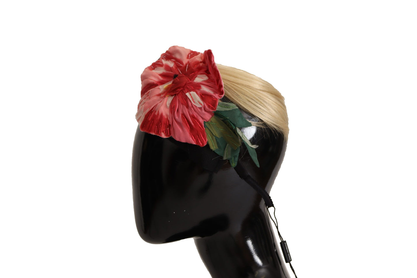Dolce & Gabbana Schwarzes Seiden-Weiß-Haar-Parrucchiera-Diadem-Stirnband