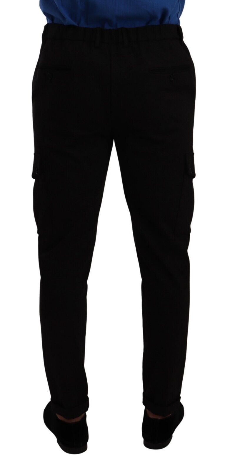 Dolce & Gabbana – Enge Cargohose aus schwarzer Viskose