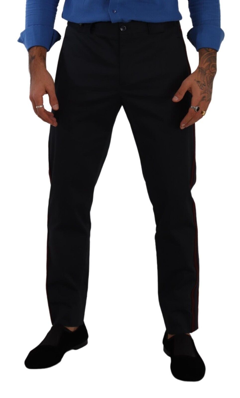 Dolce & Gabbana – Enge Chinohose aus Baumwolle in Bordeauxblau
