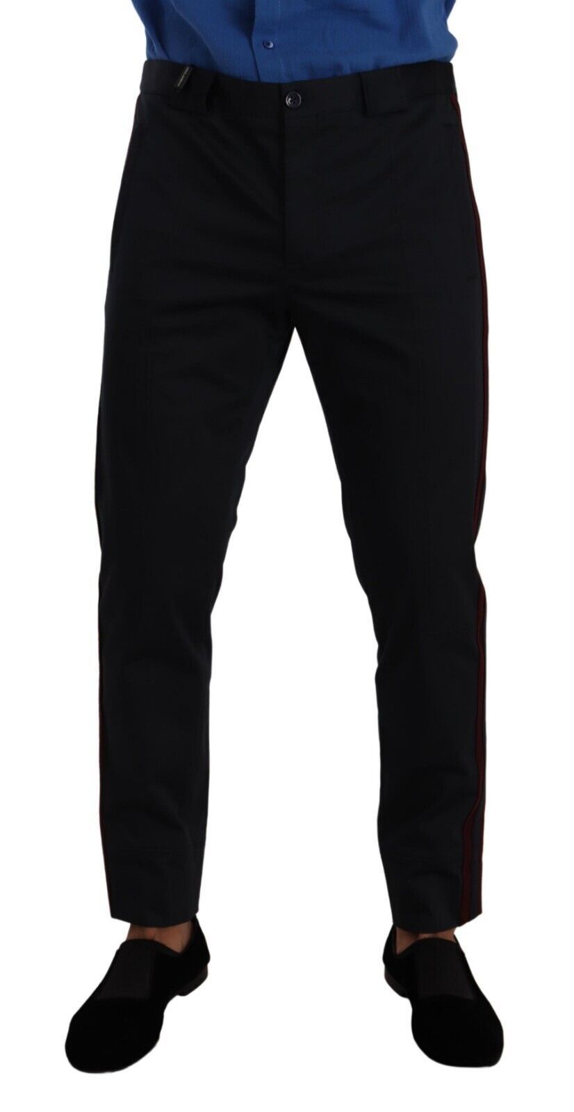 Dolce & Gabbana – Enge Chinohose aus Baumwolle in Bordeauxblau