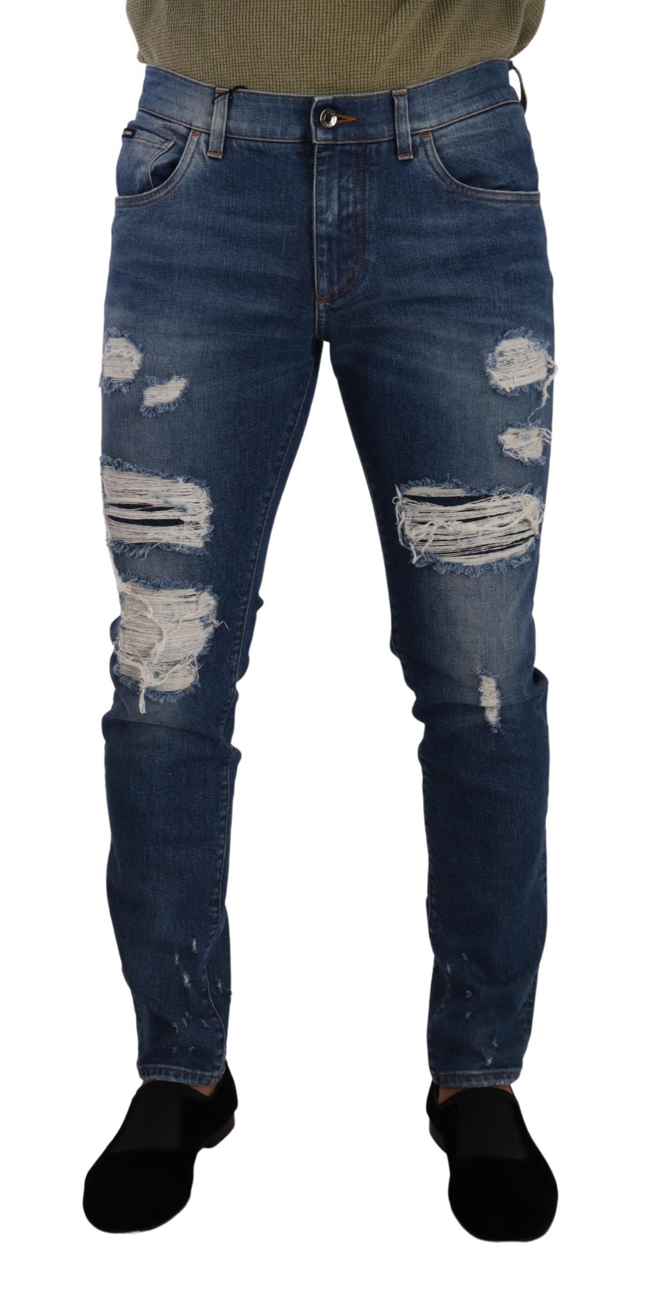 Dolce & Gabbana Slim Fit Jeans aus Baumwollstretch in Blauwaschung