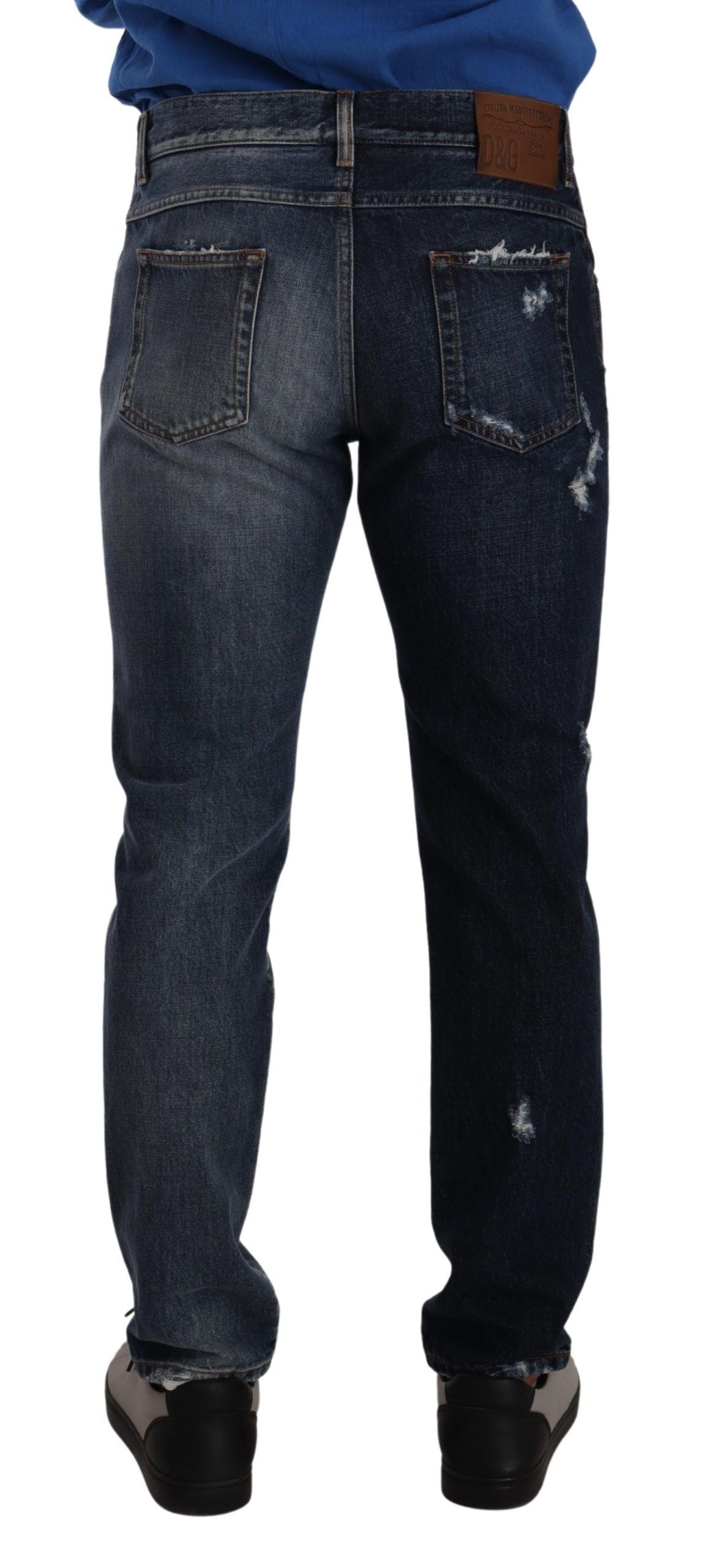 Dolce & Gabbana Blaue Jeanshose aus Baumwolle in normaler Passform