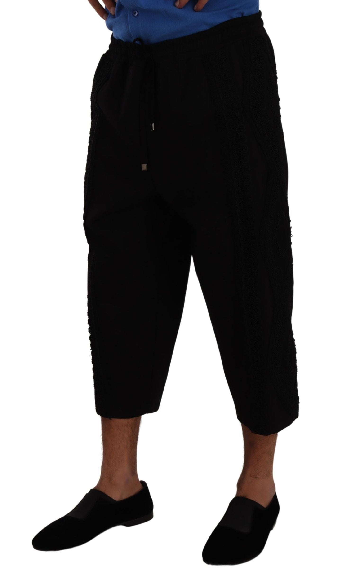 Dolce & Gabbana Schwarze Torero-Jogginghose aus Baumwolle