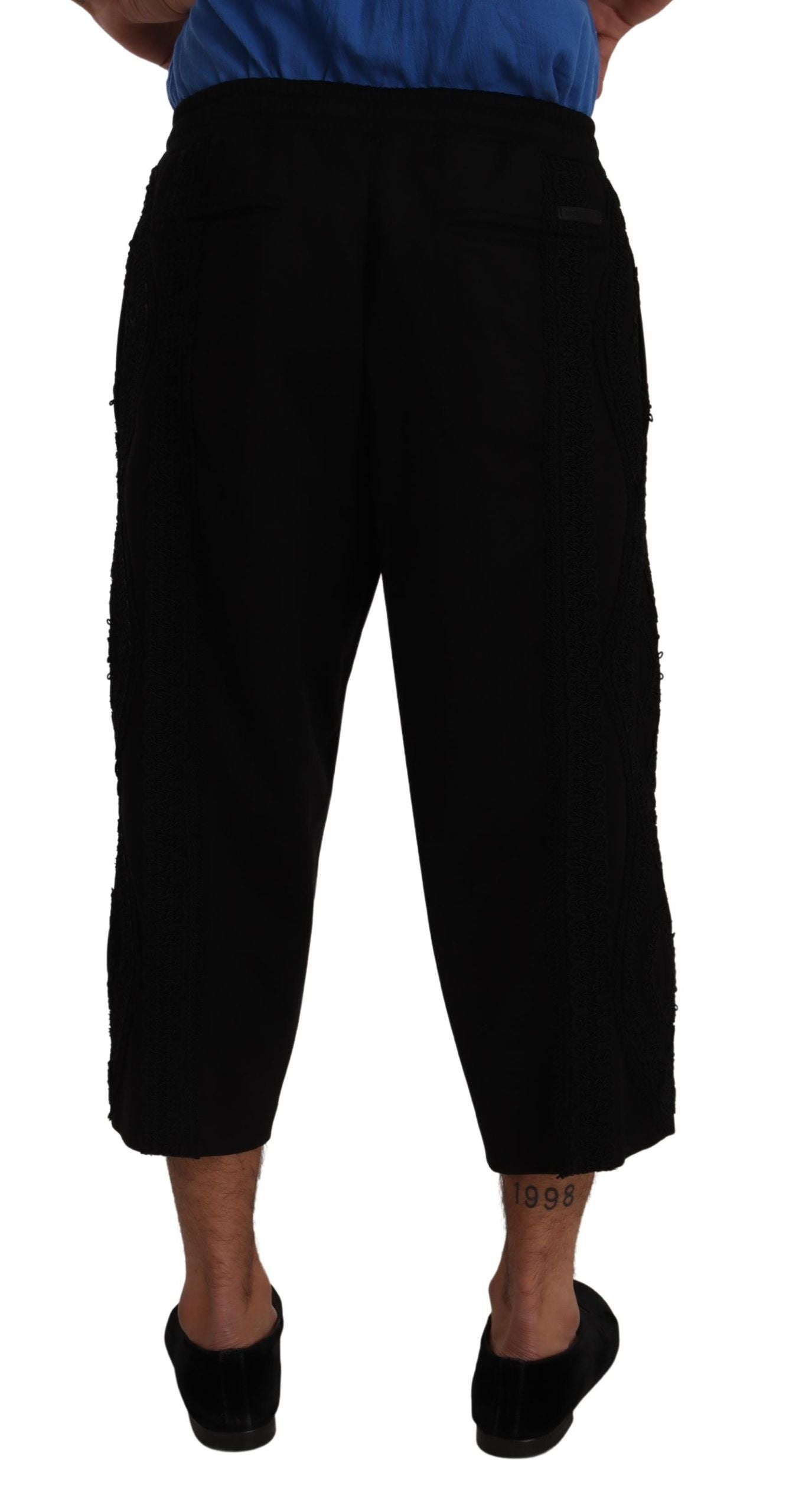 Dolce & Gabbana Schwarze Torero-Jogginghose aus Baumwolle