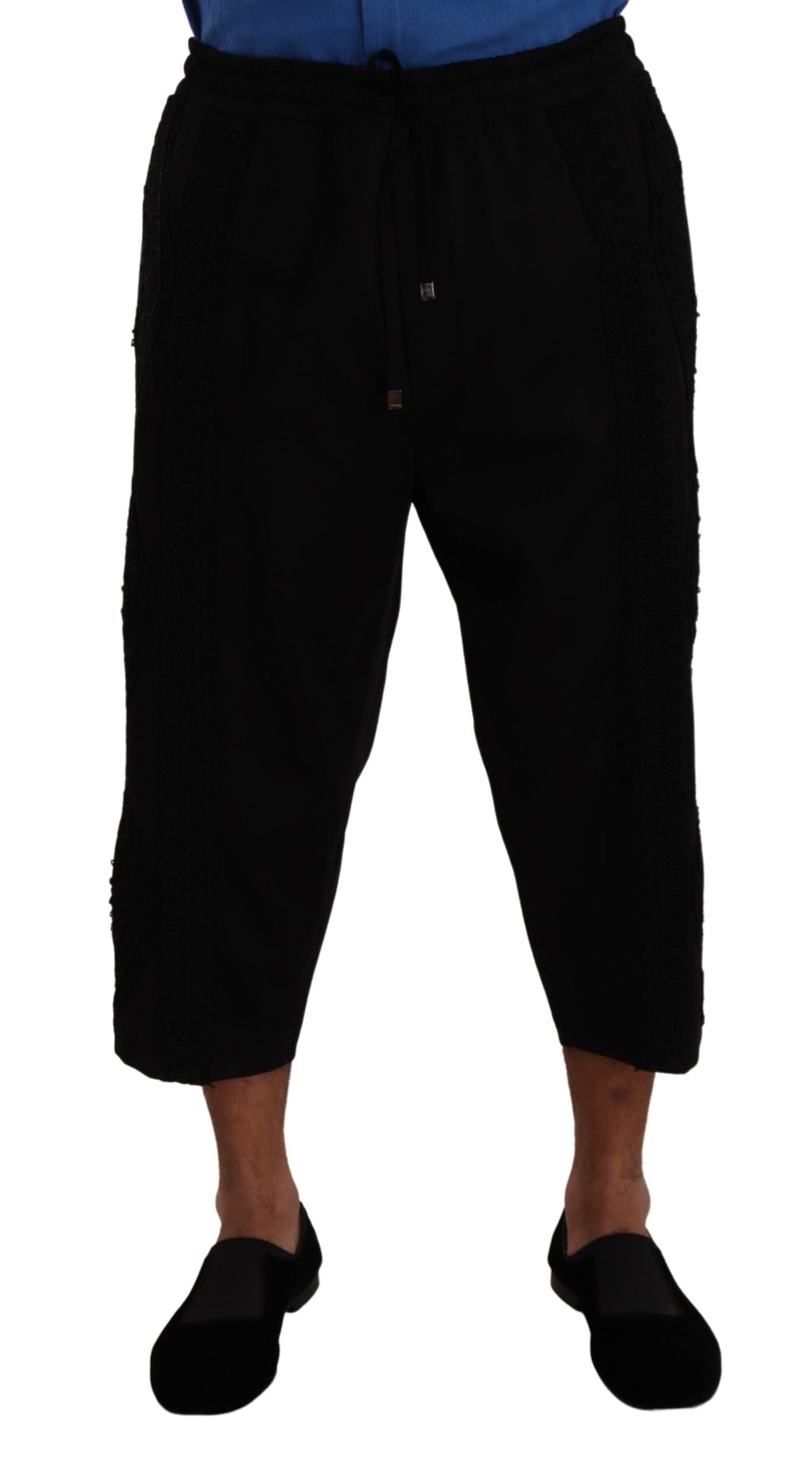 Dolce & Gabbana Schwarze Torero-Jogginghose aus Baumwolle