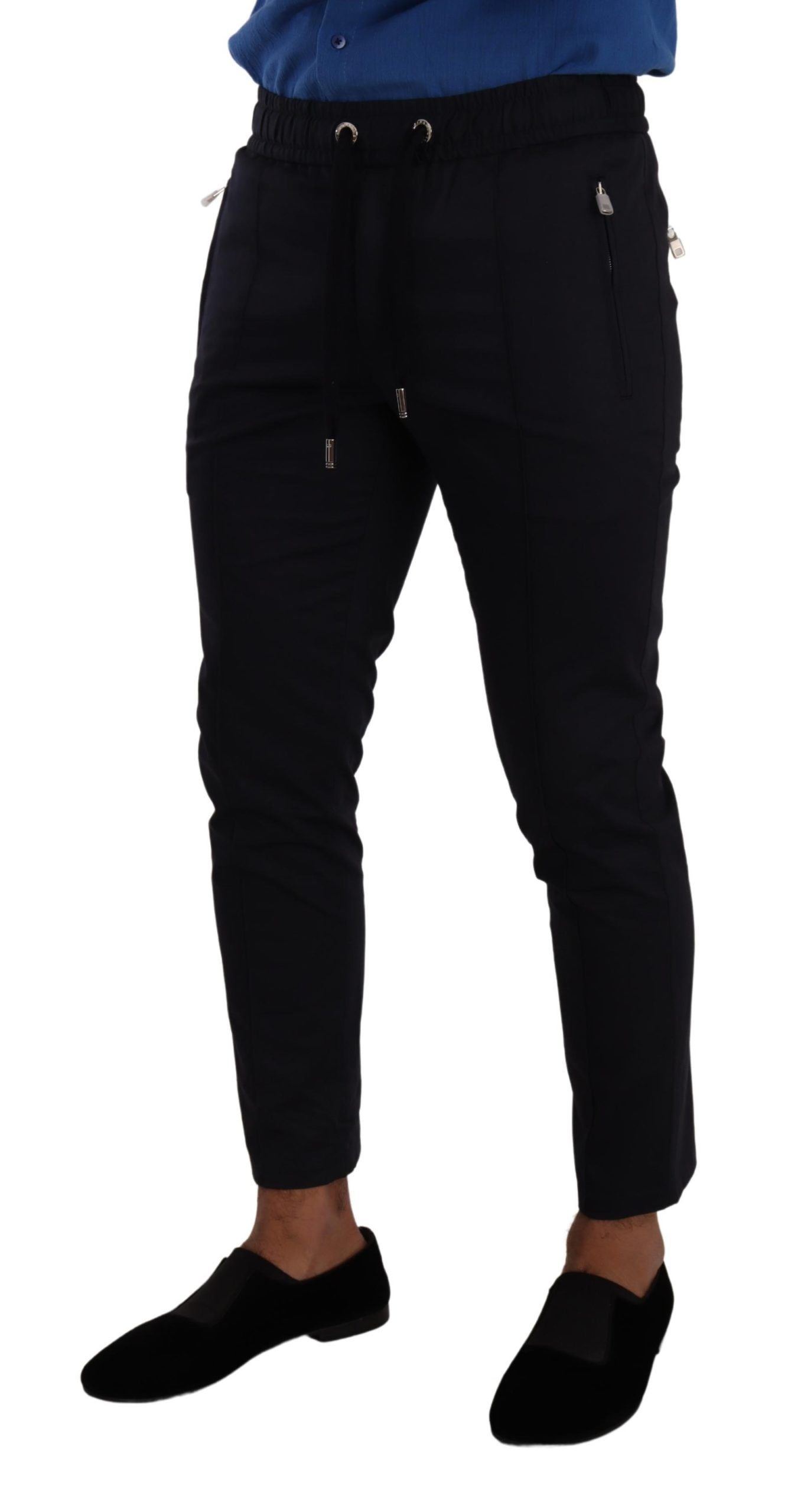 Dolce & Gabbana – Blaue Jogginghose aus Baumwollstretch